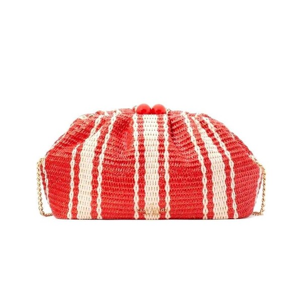 New Kate Spade Scrunchy Convertible Clutch Heirloom Straw - Picture 1 of 6